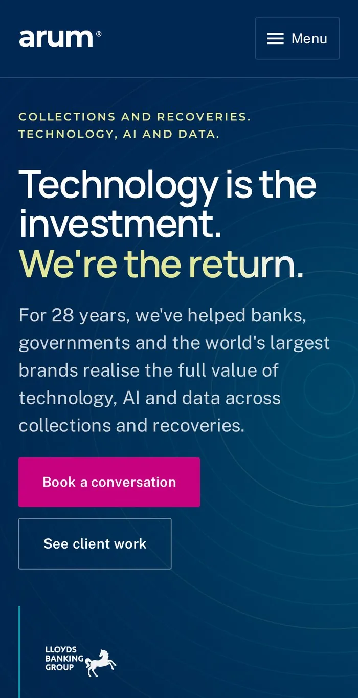 arum's new site on a phone