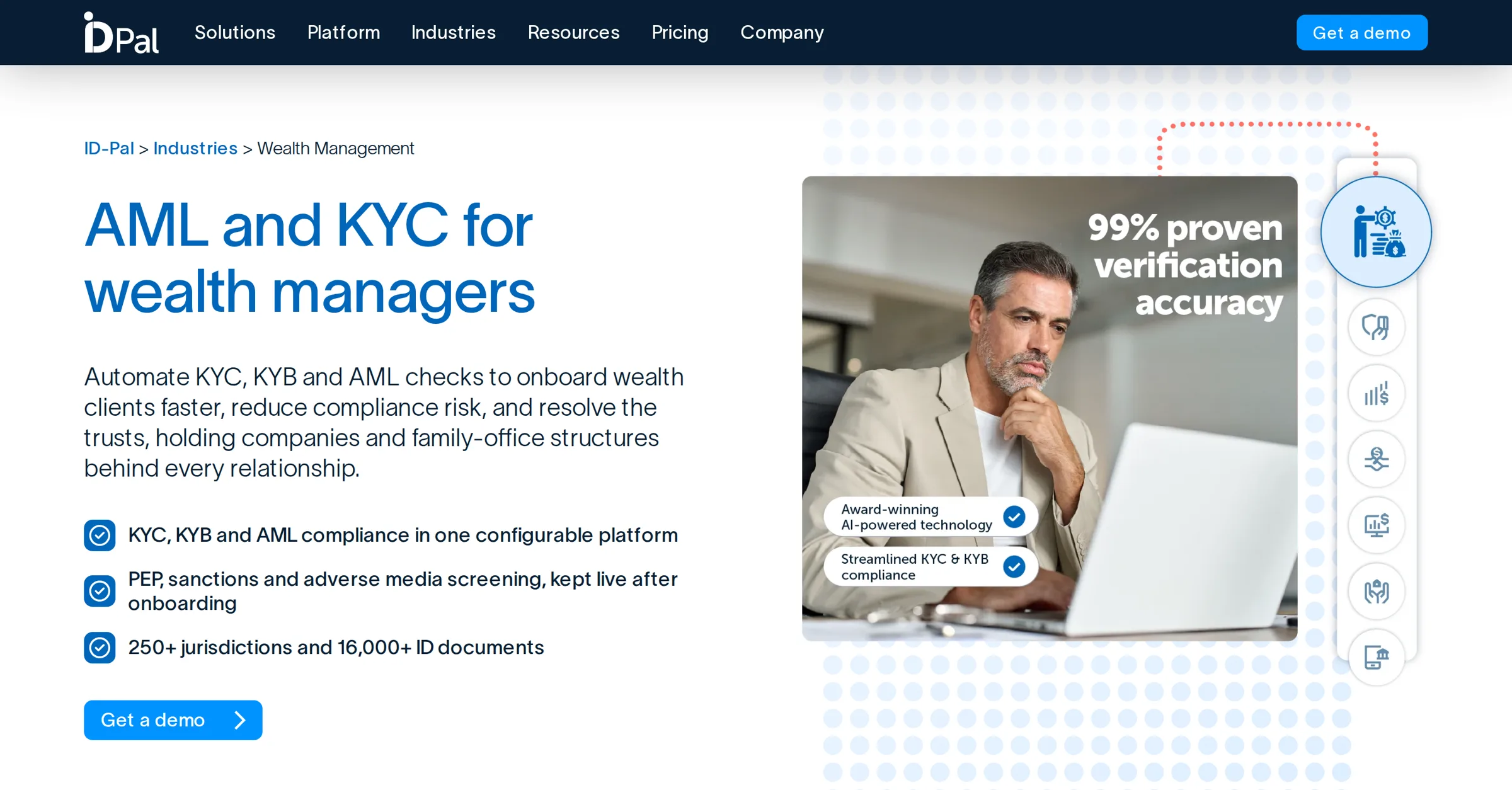 ID-Pal page for UK wealth managers, the page Gemini now cites