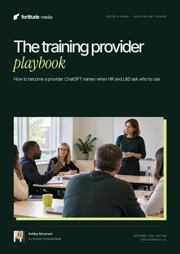 The cover of The training provider playbook