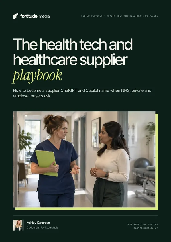 The cover of The health tech and healthcare supplier playbook